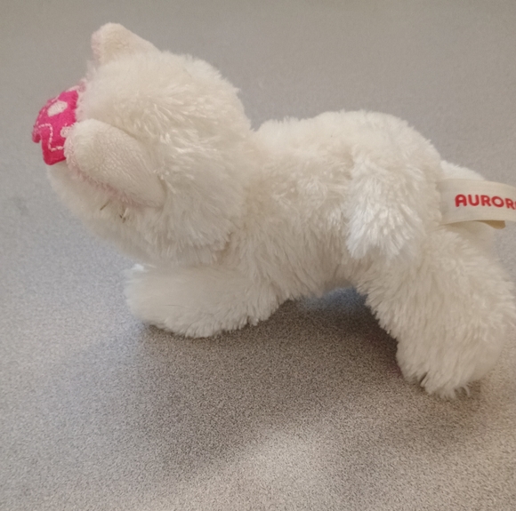 Aurora Pink Princess Crown Kitty Cat Plush 6 Inch White Soft & Fuzzy - Picture 6 of 14
